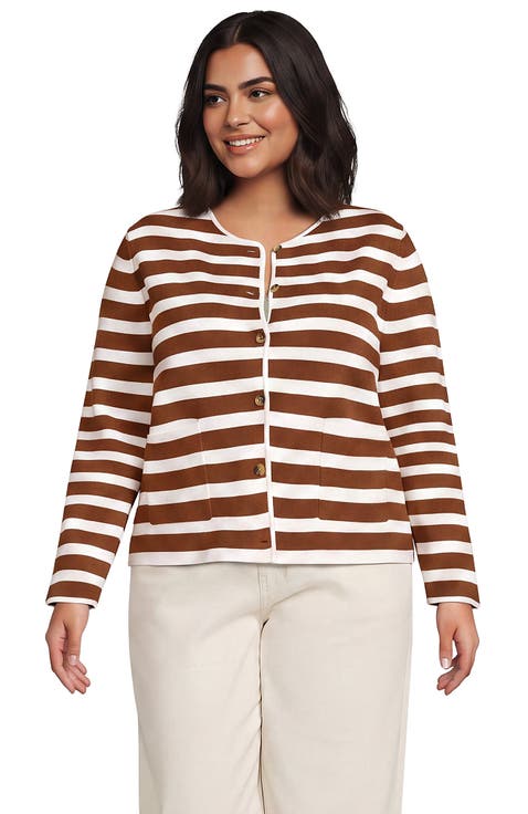 Plus Size Fine Gauge Cotton Milano Blazer Sweater