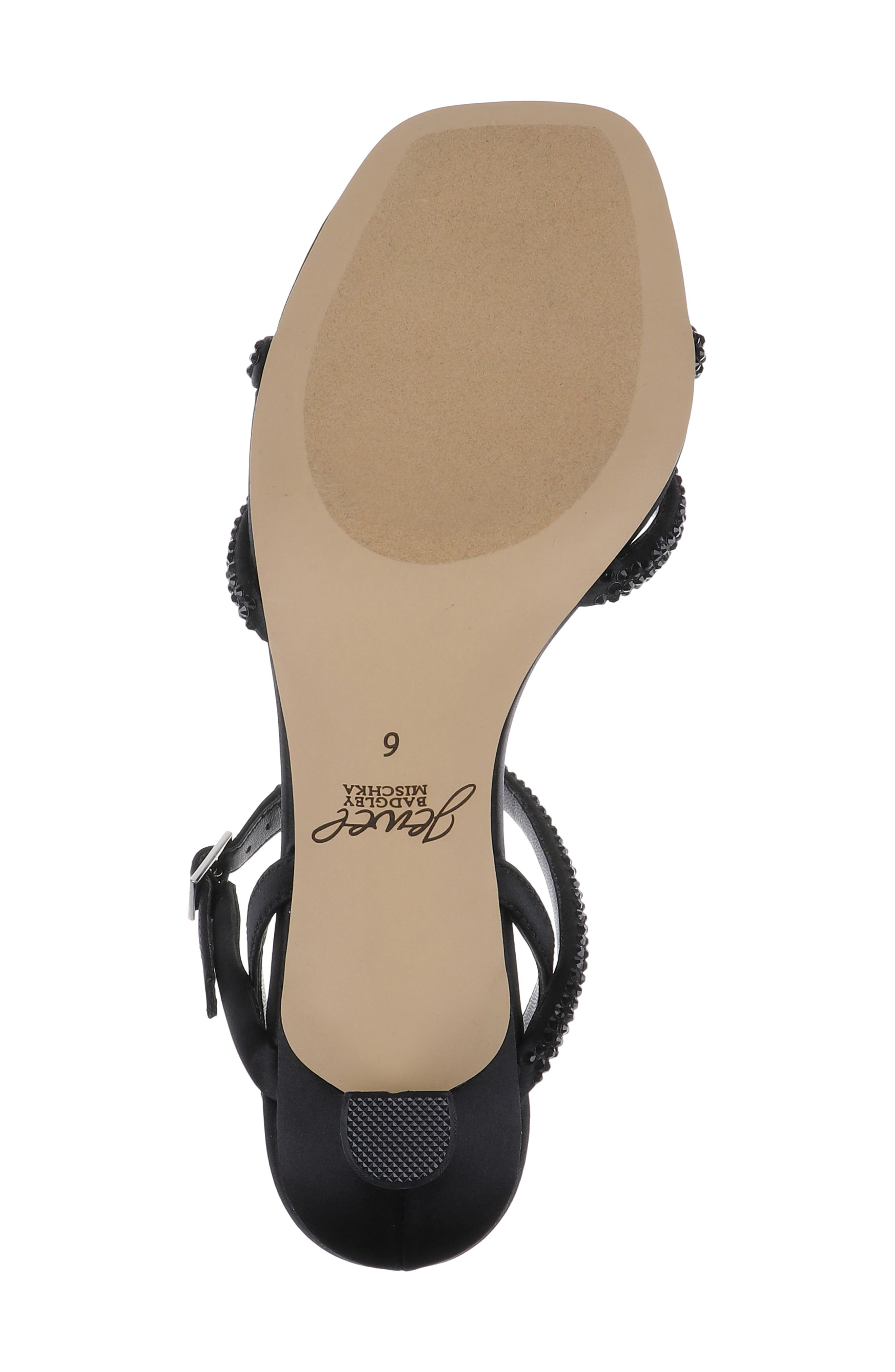 Jewel Badgley Mischka Zianna II Sandal, Alternate, color, Black Satin