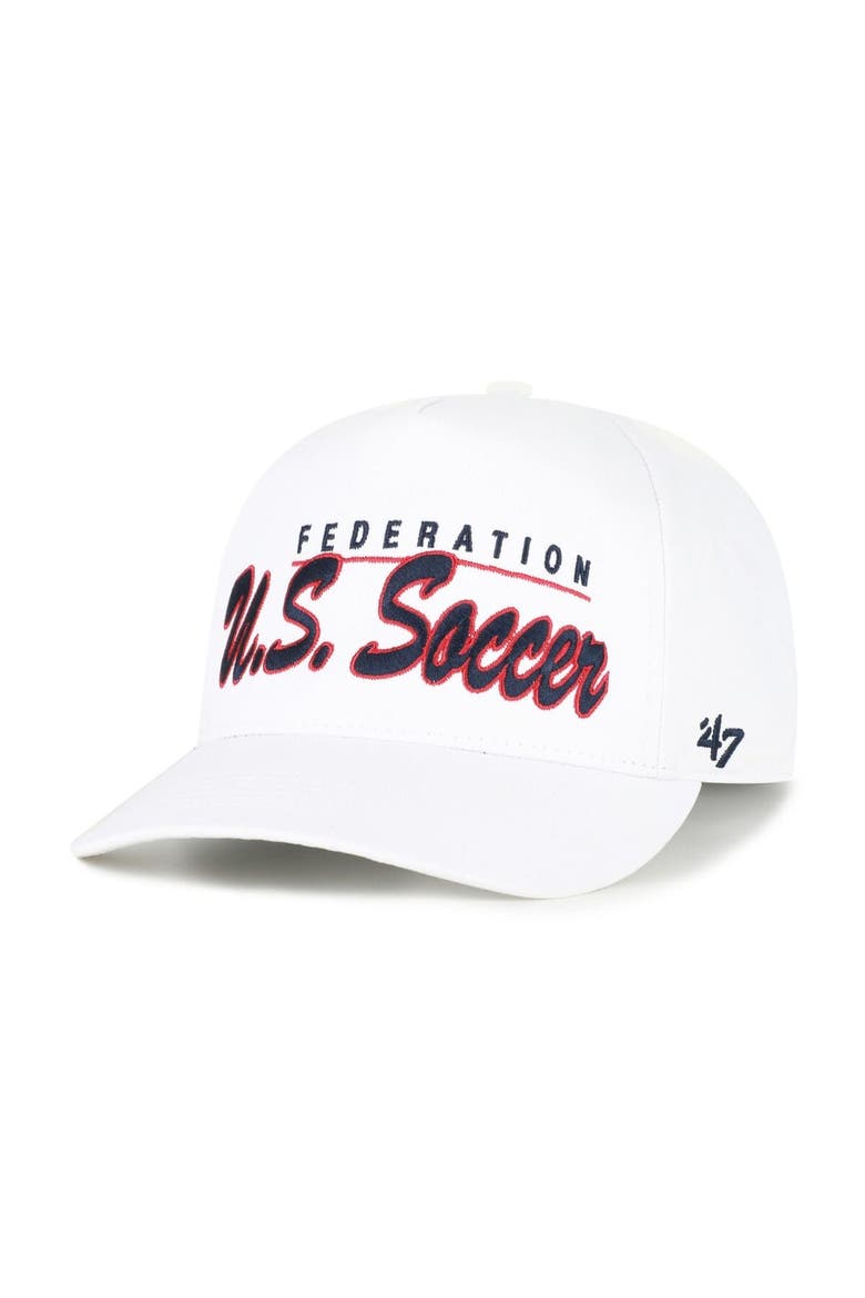 Men's '47 White U.S. Soccer Brushmark Hitch Adjustable Hat, Main, color, White