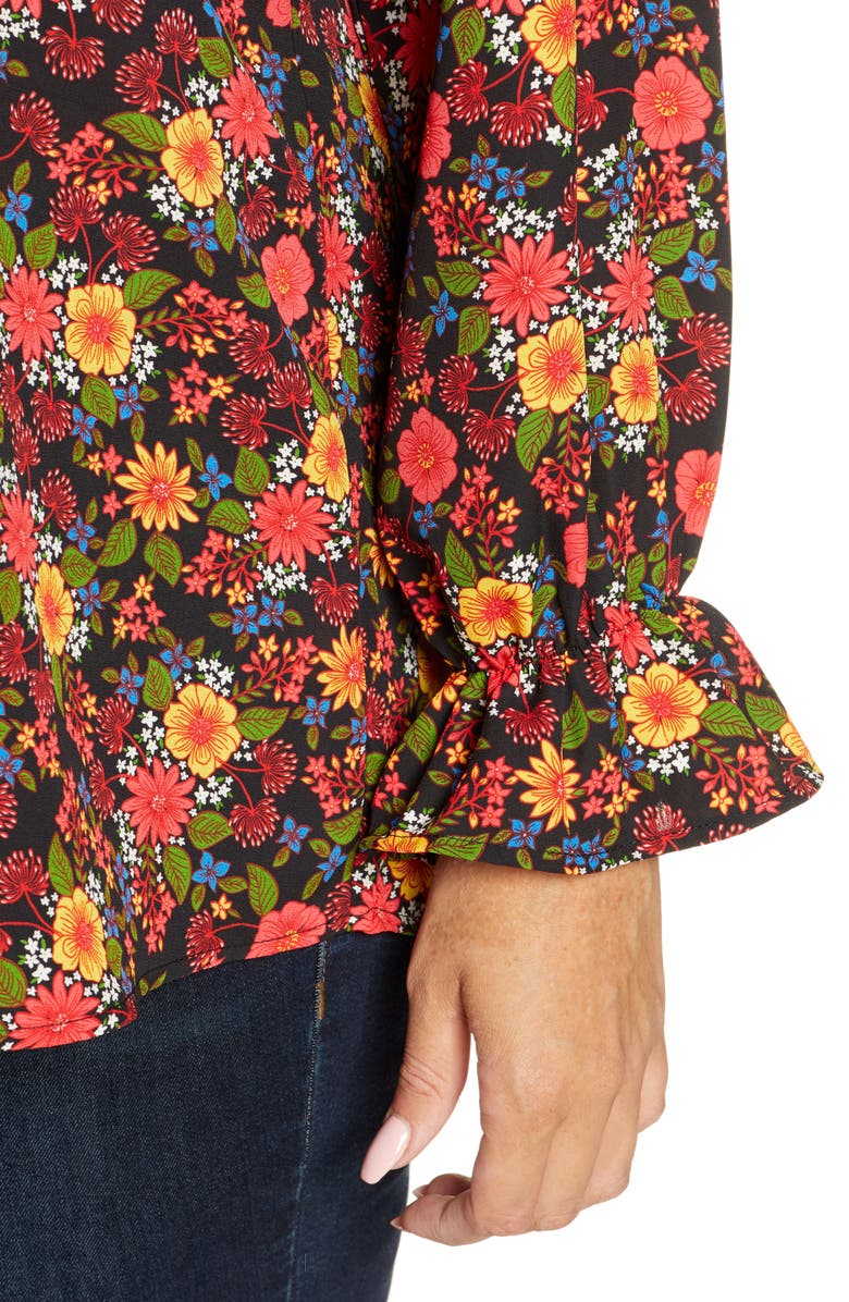 Bobeau Print Tie Neck Blouse, Alternate, color, 