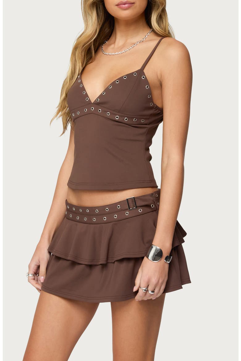 Hailie Grommet Trim Camisole, Alternate, color, BROWN