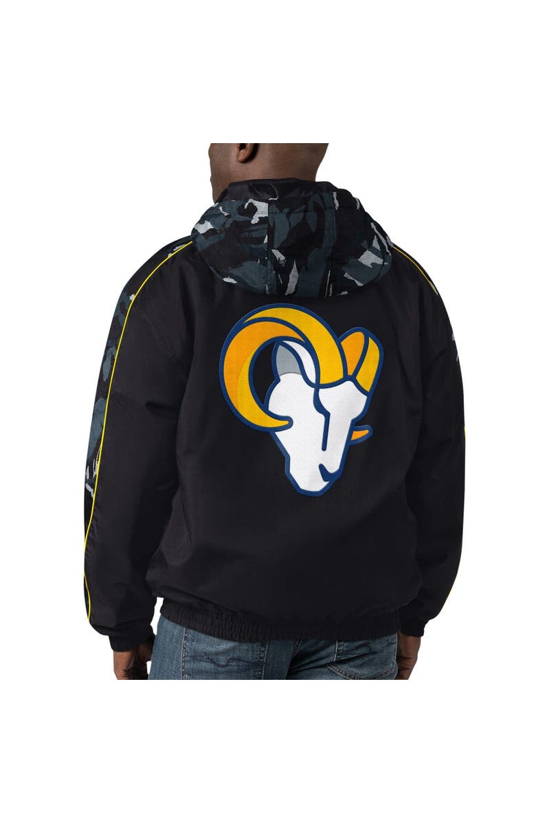 STARTER Men's Starter Black Los Angeles Rams Thursday Night Gridiron Full-Zip Hoodie, Alternate, color, 
