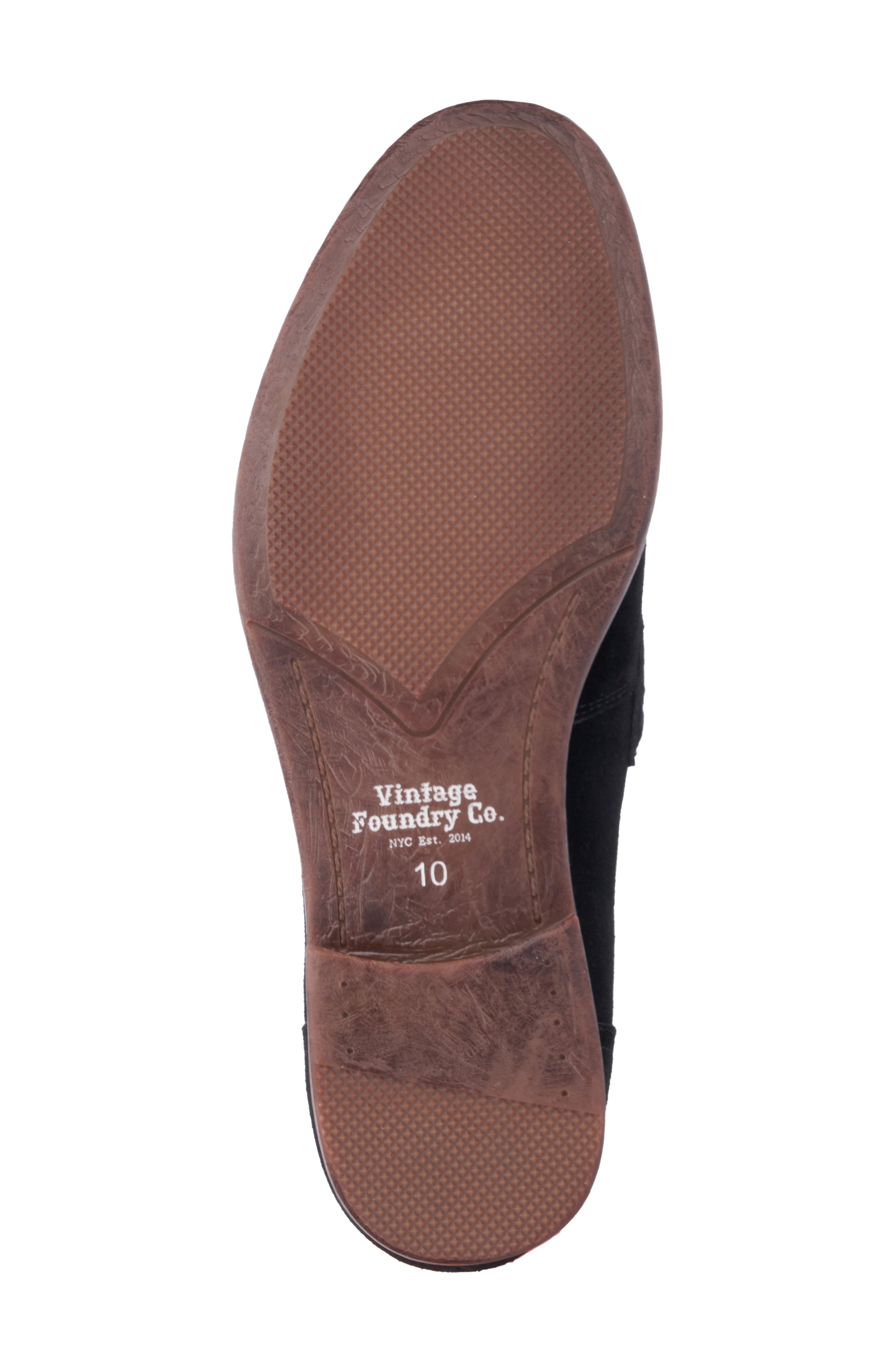 VINTAGE FOUNDRY Harry Apron Toe Penny Loafer, Alternate, color, Black Suede