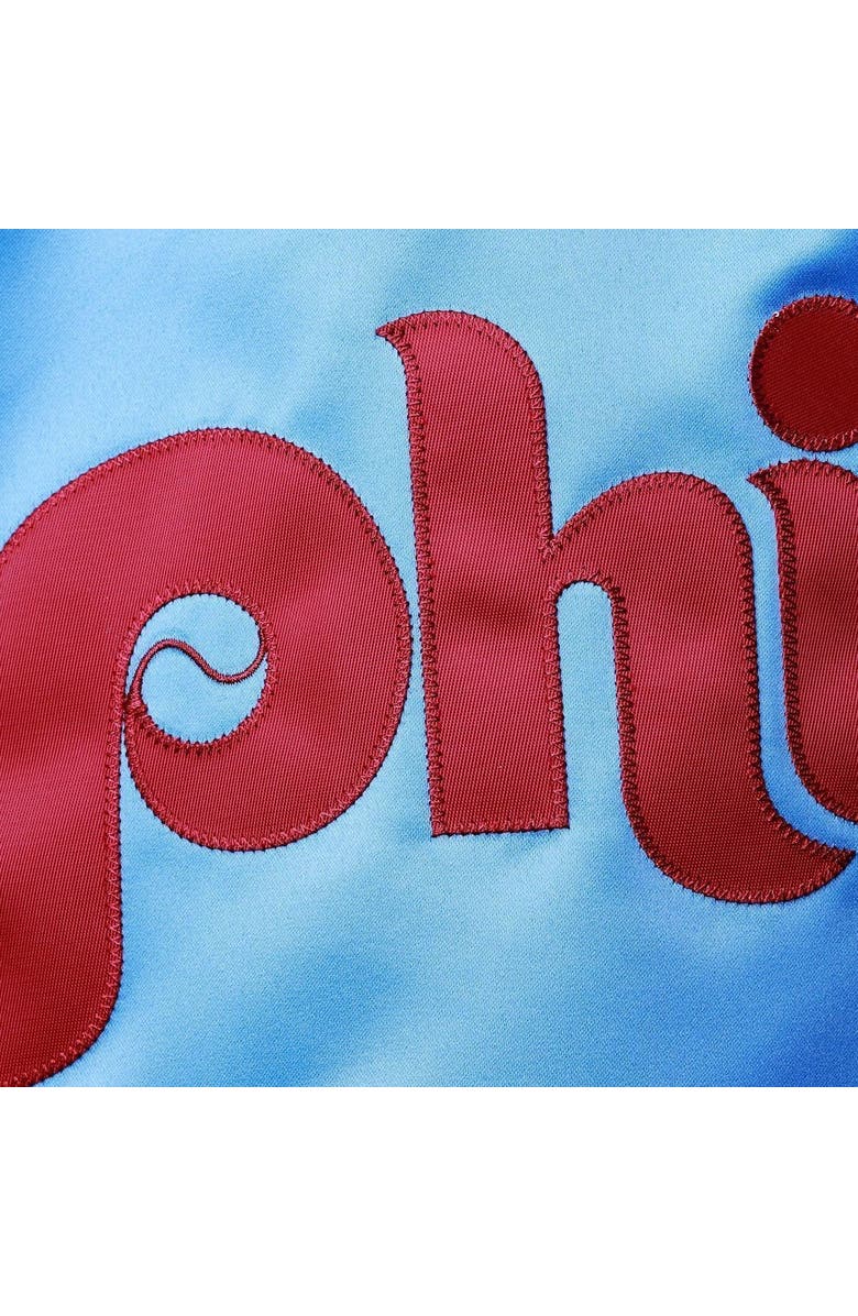 Mitchell & Ness Men's Mitchell & Ness Light Blue Philadelphia Phillies Lightweight Satin Raglan Full-Snap Jacket, Alternate, color, 