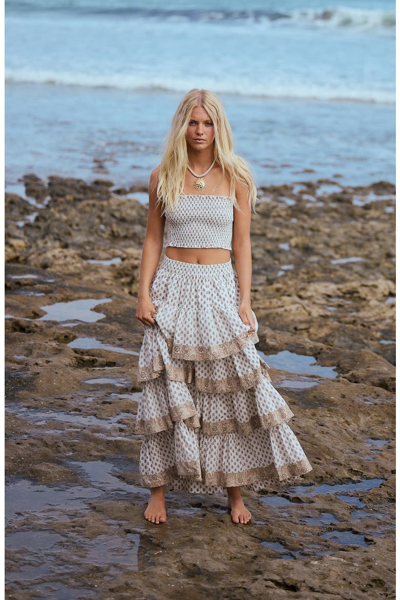 Silvana Tiered Maxi Skirt, Alternate, color, TEMPLE