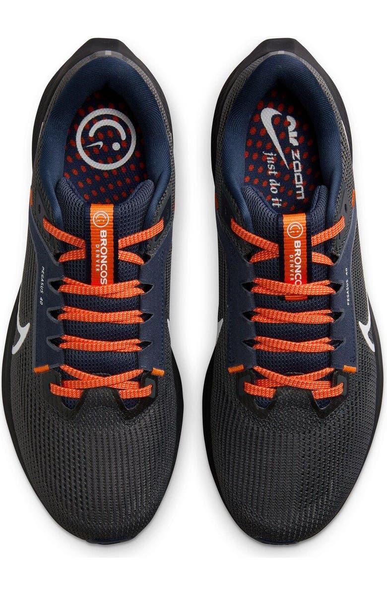 Nike Unisex Nike Anthracite Denver Broncos Zoom Pegasus 40 Running Shoe, Alternate, color,