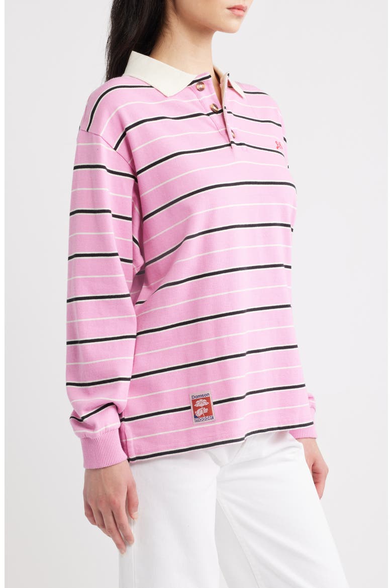 Remie Long Sleeve Striped Rugby Shirt, Alternate, color, PINK