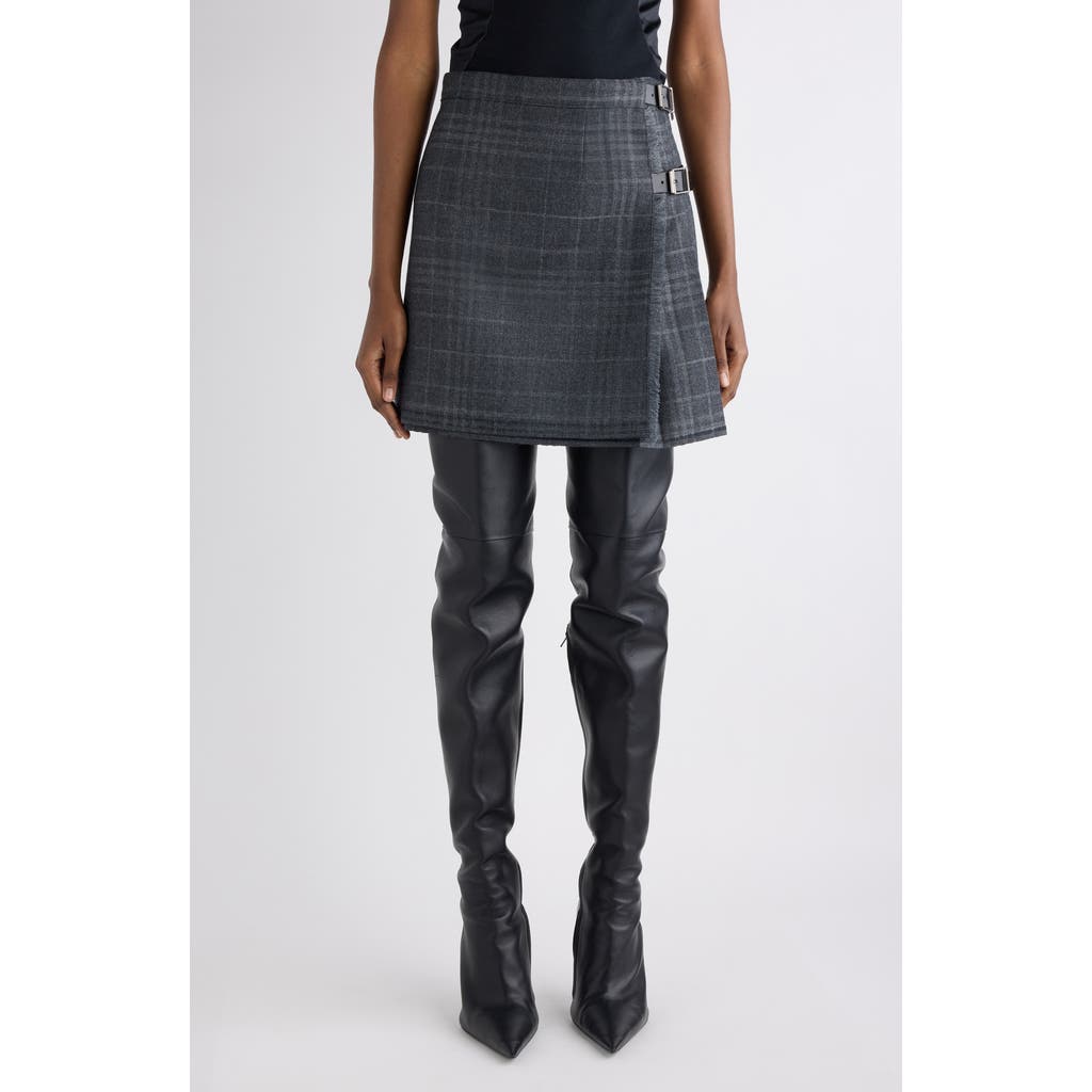 Balenciaga Tartan Wool Kilt Miniskirt
