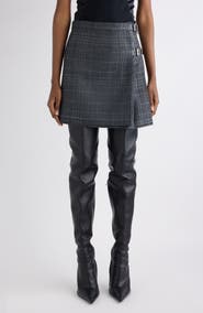Balenciaga Tartan Wool Kilt Miniskirt