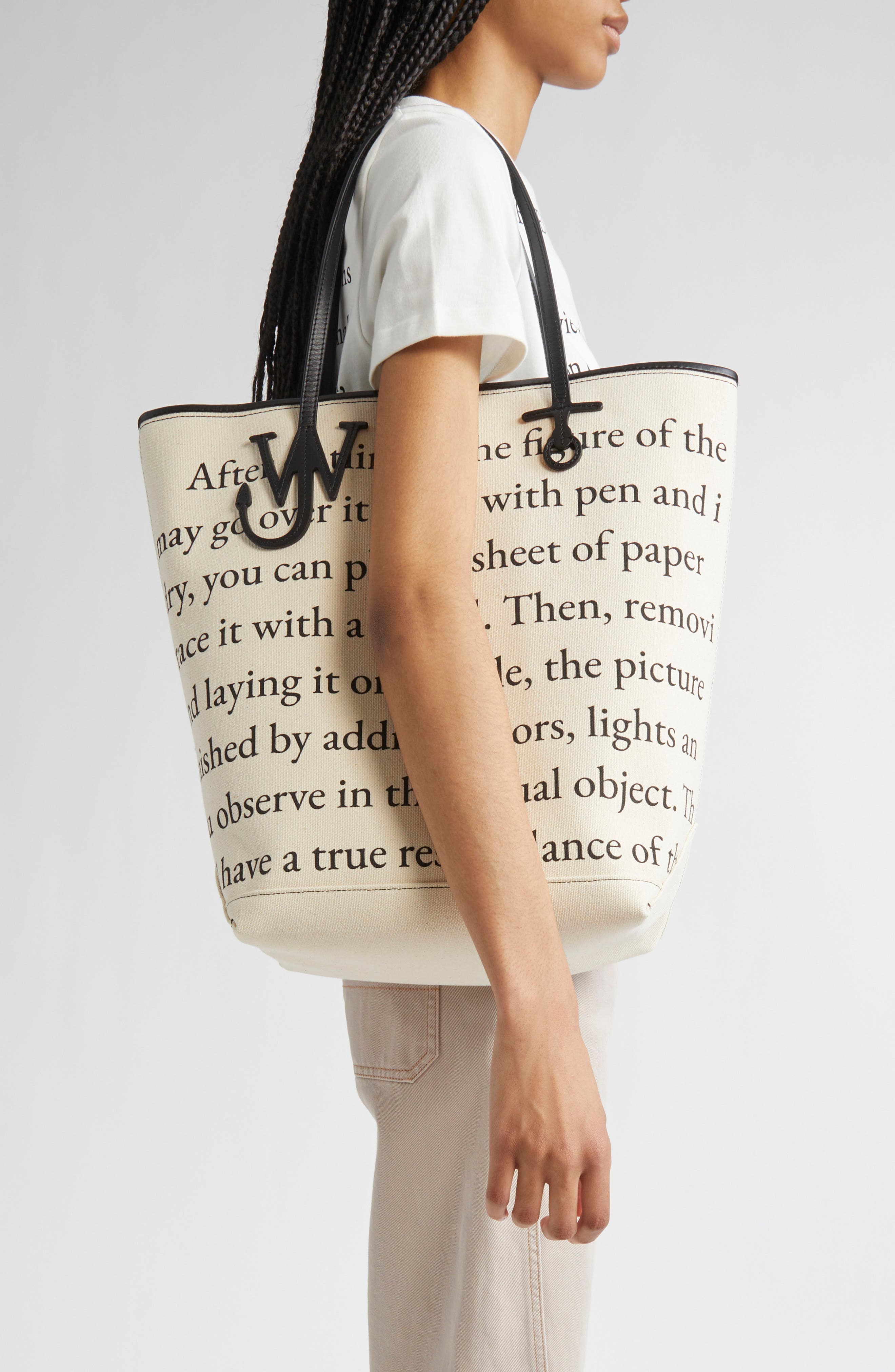 JW Anderson Tall Anchor Canvas Tote, Alternate, color, 