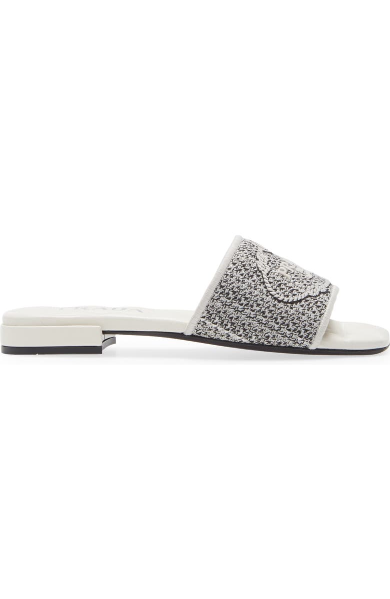 Prada Logo Jacquard Slide Sandal, Alternate, color,