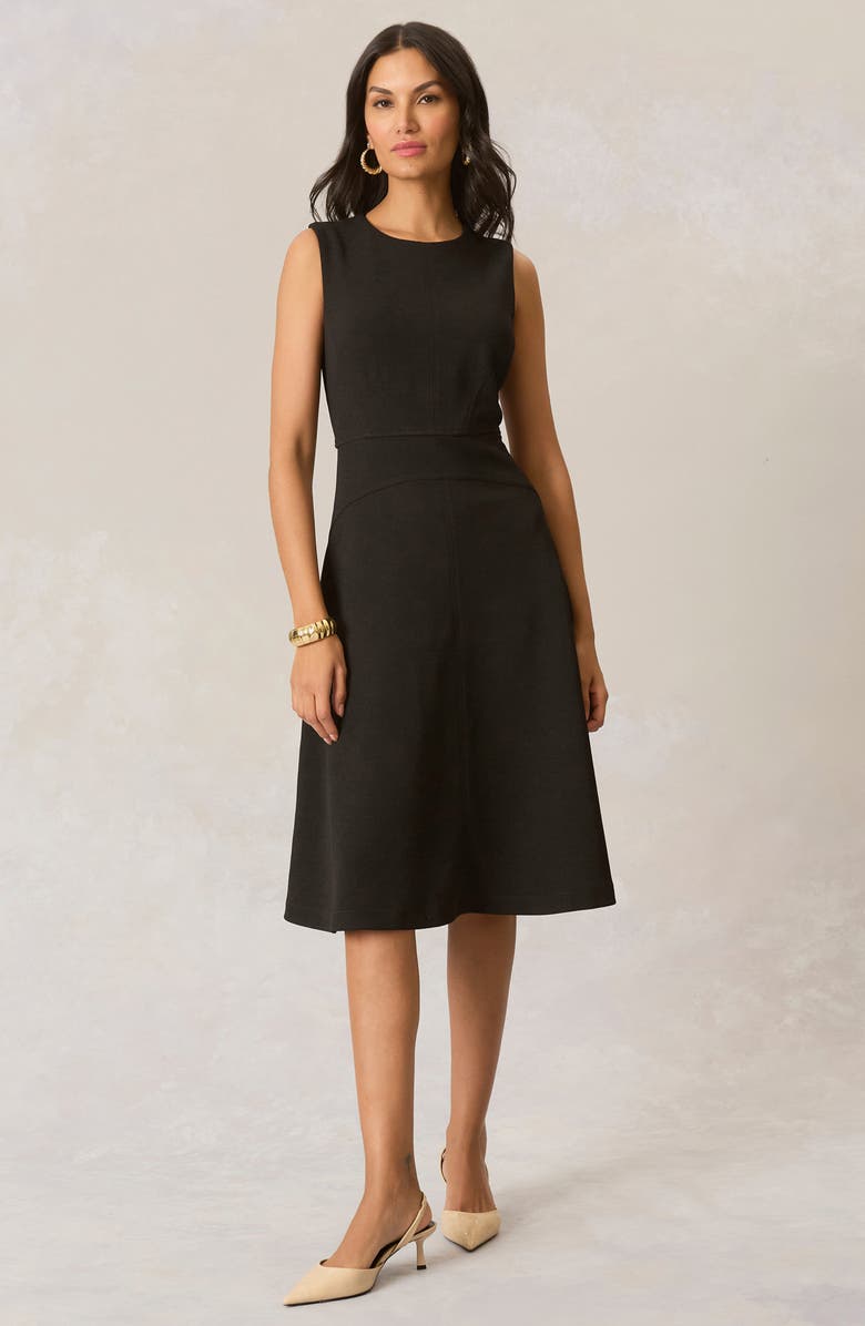 Maggy London Waist Detail Sleeveless Fit & Flare Dress, Alternate, color, Black