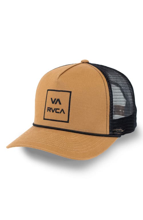Rvca Aoki Adjustable Trucker Hat In Brown