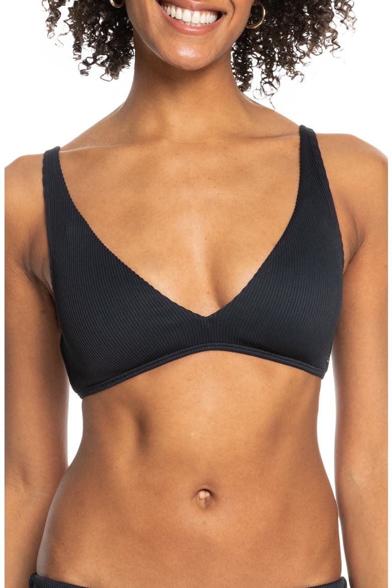 Love The Oceana Ribbed Bikini Top, Main, color, ANTHRACITE