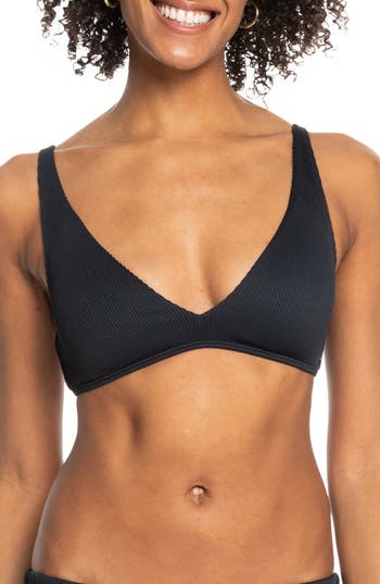 Shop Roxy Love The Oceana Ribbed Bikini Top