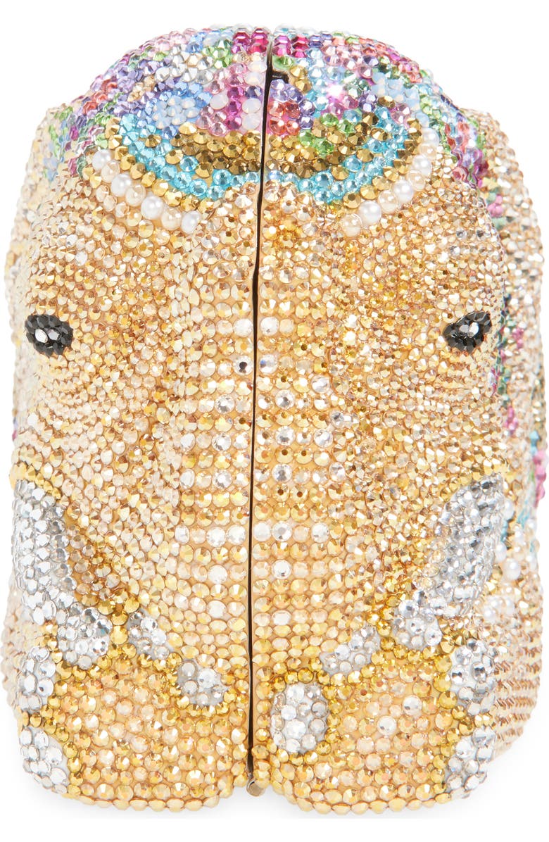 JUDITH LEIBER COUTURE Elephant Crystal Embellished Clutch, Alternate, color, Silver Sunrise Mult