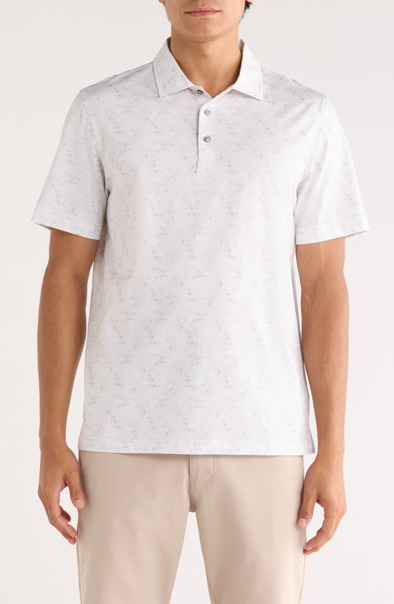 Bugatchi Victor Short Sleeve 8-Way Stretch OoohCotton<sup>®</sup> Knit Polo, Main, color, Platinum