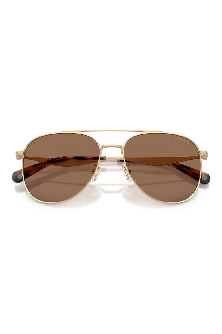 58mm Pilot Sunglasses, Alternate, color, SATIN LIGHT GOLD / BROWN SOLID