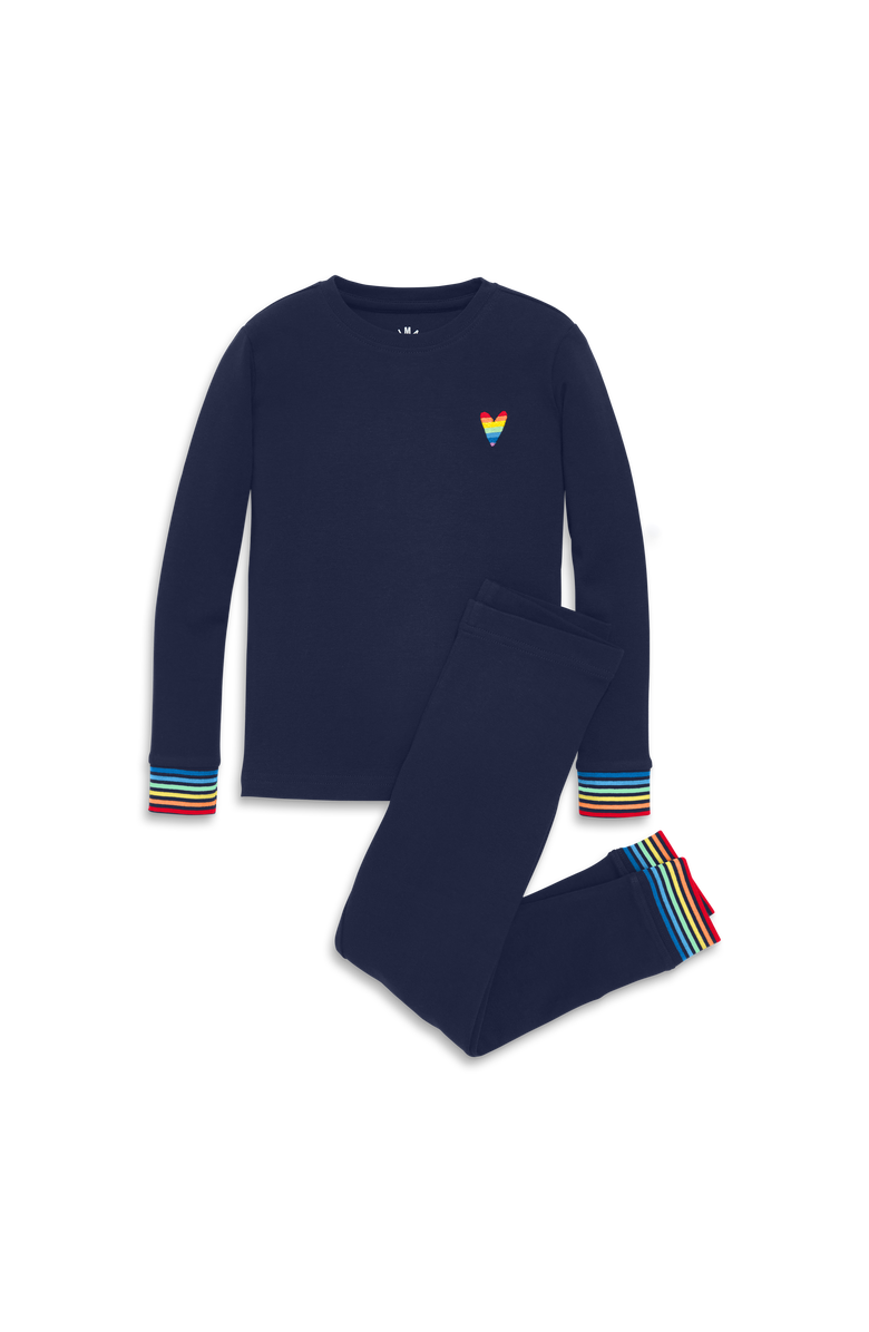 Primary Kids Embroidered Organic Long Sleeve PJ Set, Main, color, 