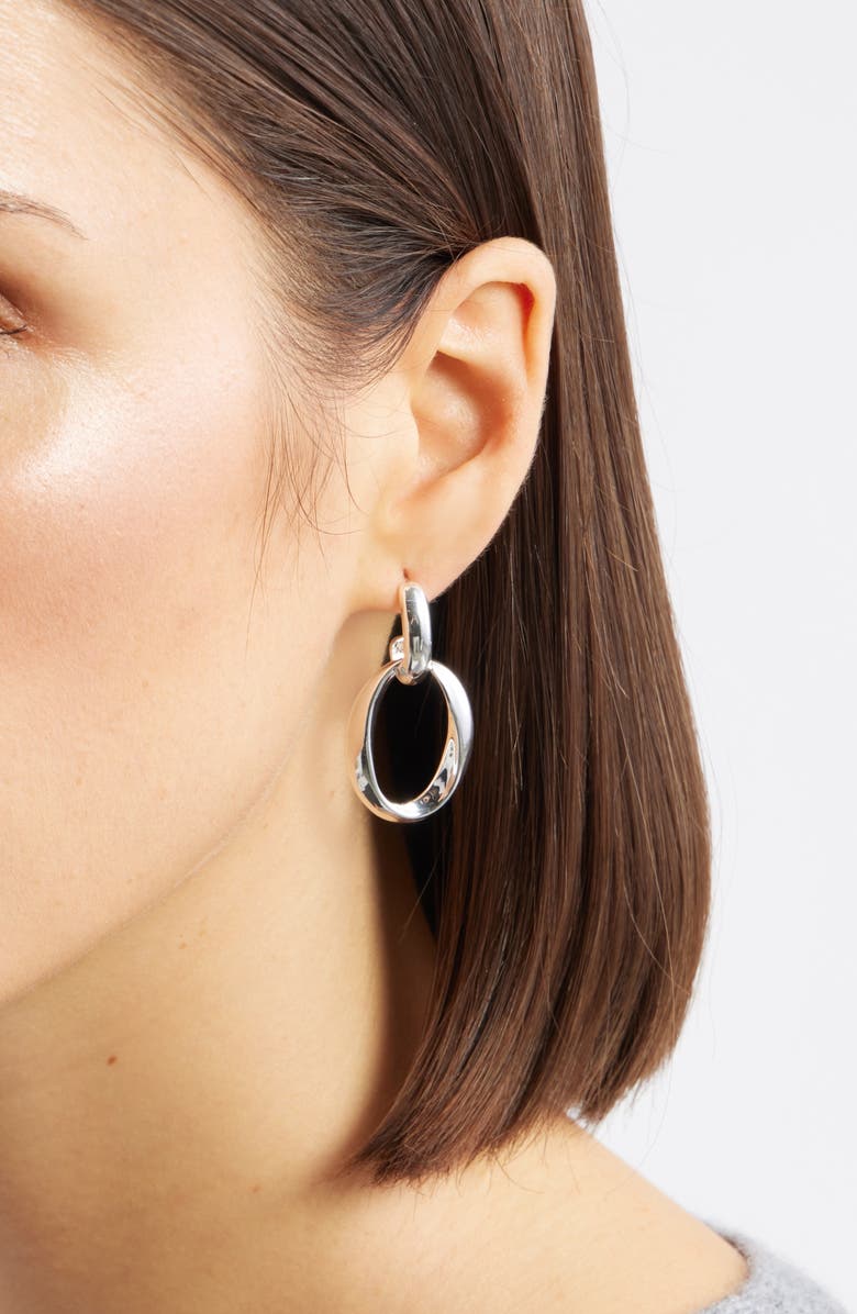 Nordstrom Twisted Oval Hoop Earrings, Alternate, color, Silver