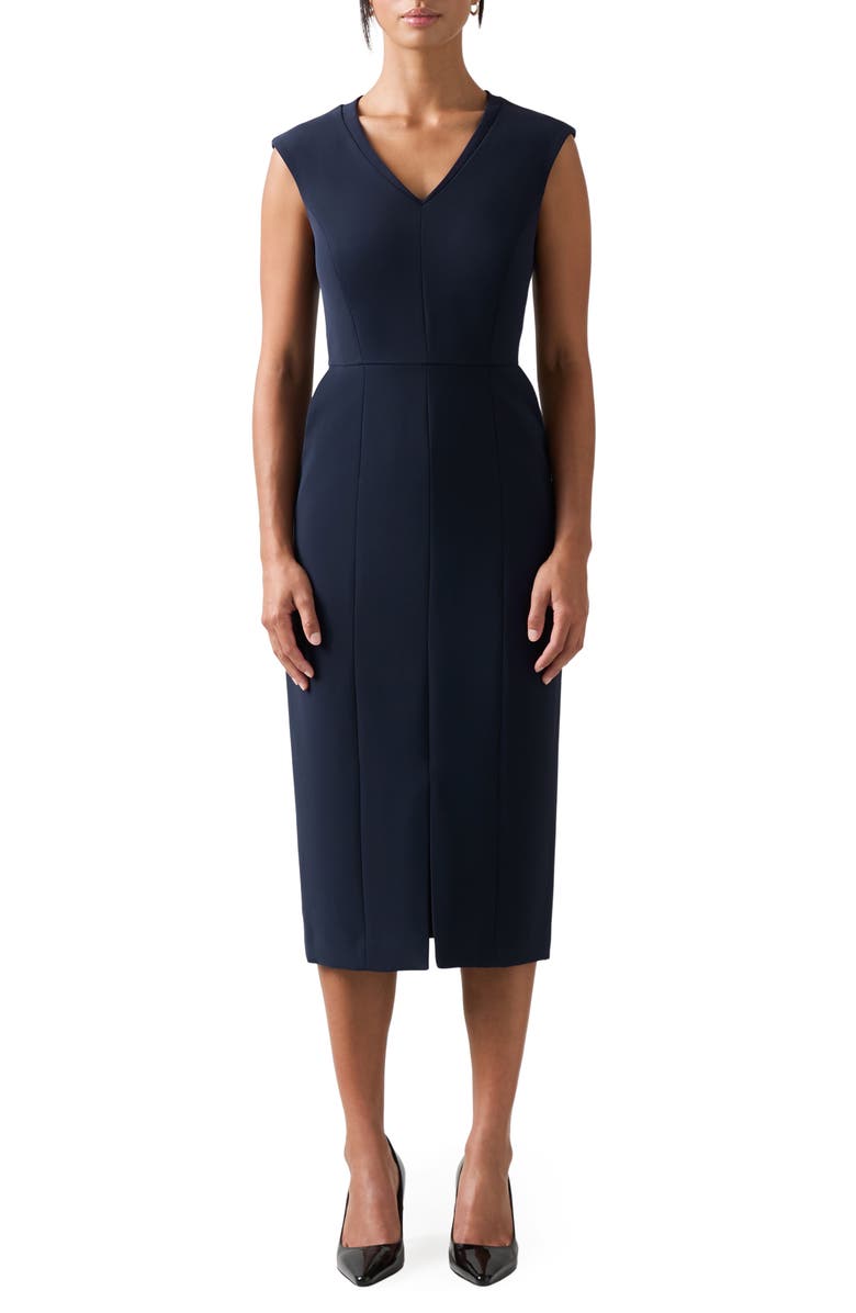 LK Bennett Audrey Sleeveless Sheath Dress, Main, color, Navy
