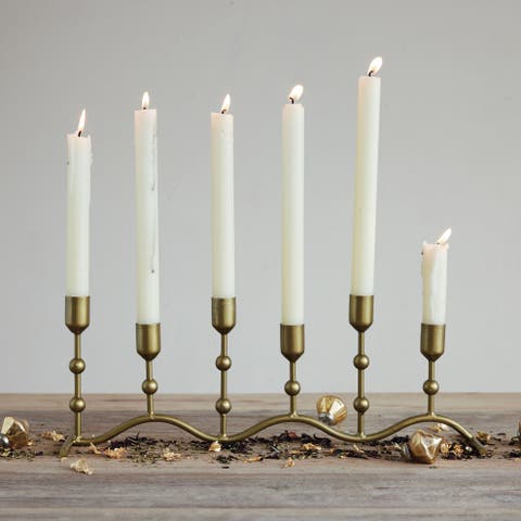 Iron Candelabra with Curved Base