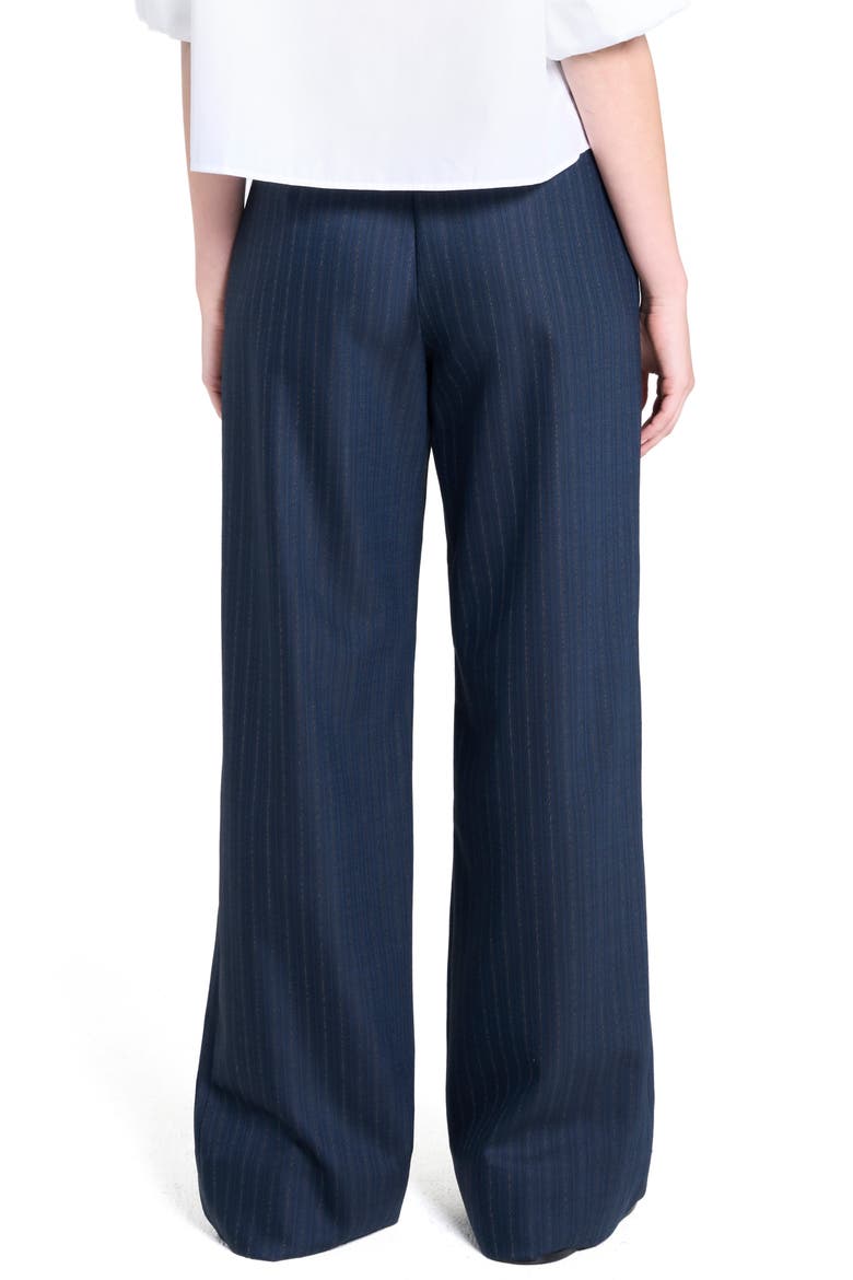 Sulli Stripe Stretch Wool Pants, Alternate, color, INSIGNIA BLUE