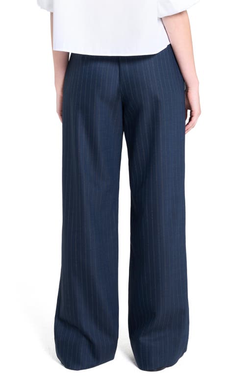 Twp Sulli Stripe Stretch Wool Pants In Blue