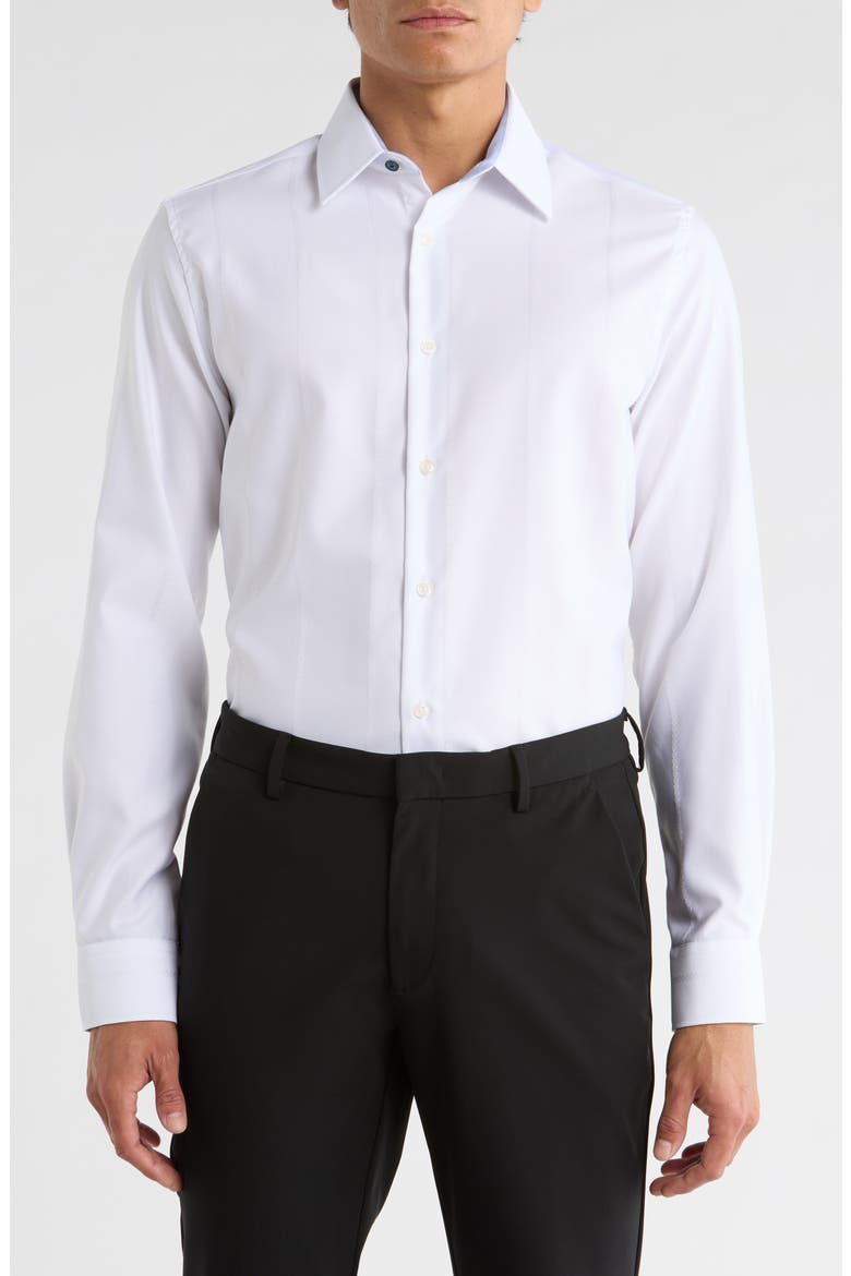 Solid Slim Fit Dress Shirt, Main, color, WHITE