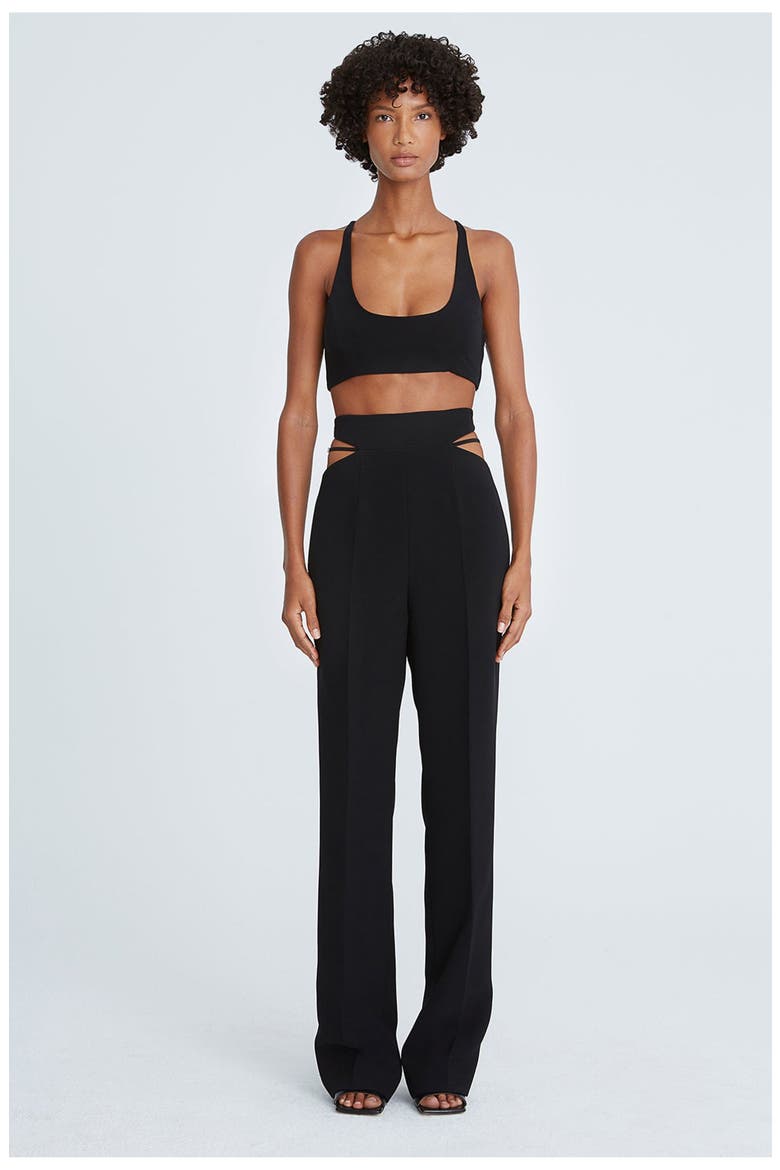 Gwen Crepe Scoop Neck Bralette, Main, color, Black