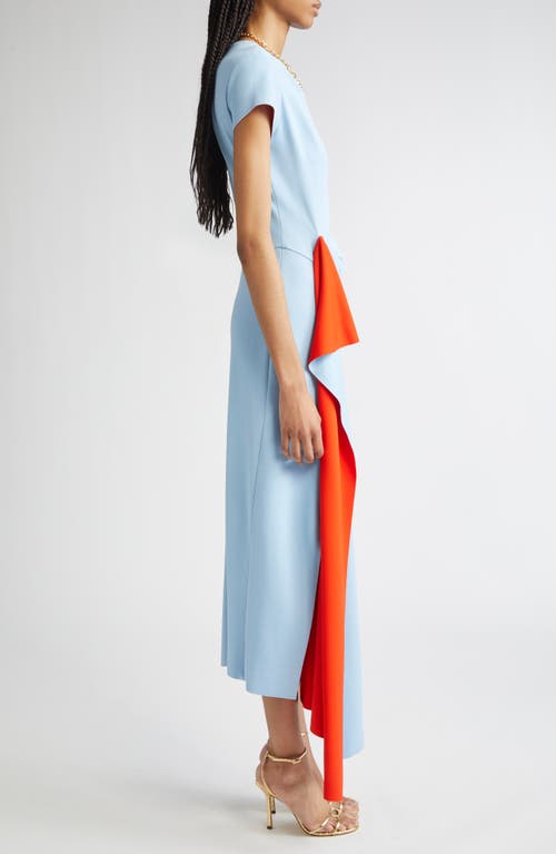 Oscar De La Renta Drape Front Double Face Jersey Dress