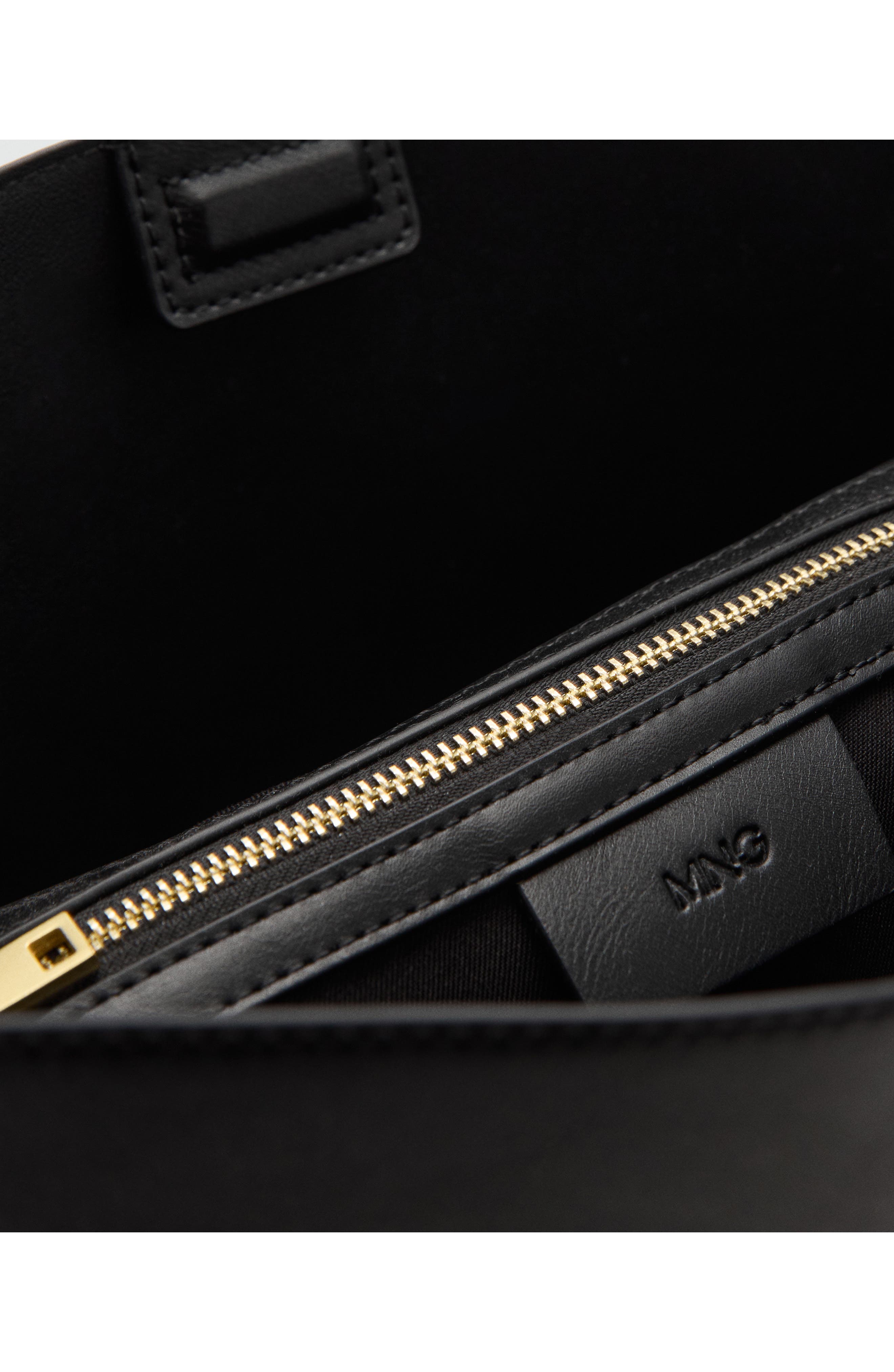 MANGO Faux Leather Shopper Bag, Alternate, color, 