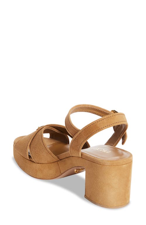 Prada Suede Platform Sandal In Brown
