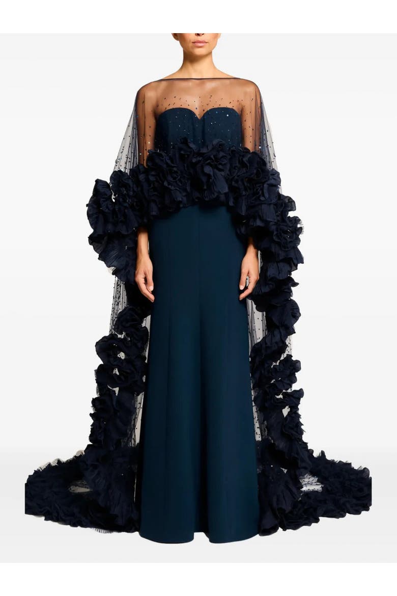 Petal Bloom Ruffle-Detailed Maxi Dress, Alternate, color, Blackthorne Blue