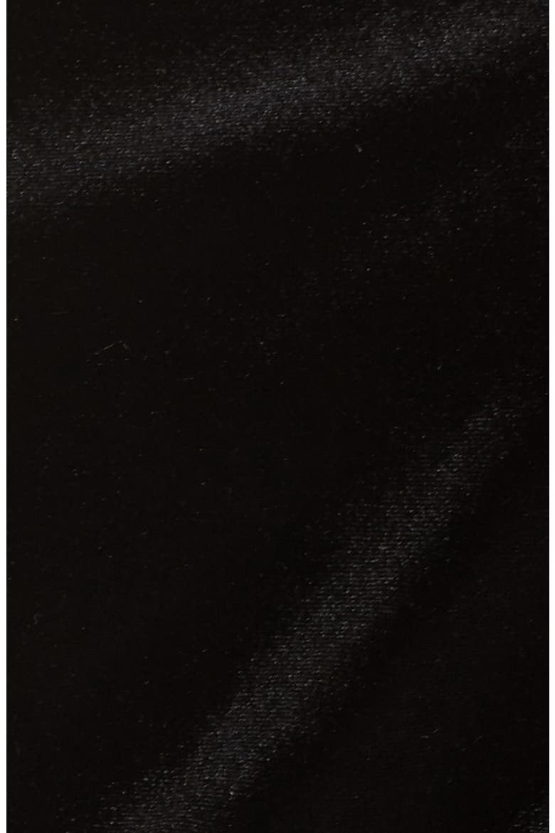 Ruffle Neck Velvet Jumpsuit, Alternate, color, BLACK