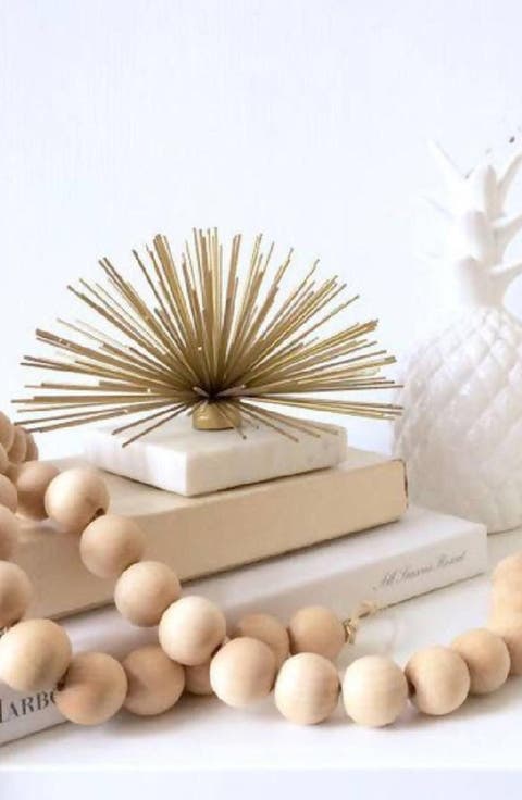 Farmhouse Wooden Beads With Jute Tassels