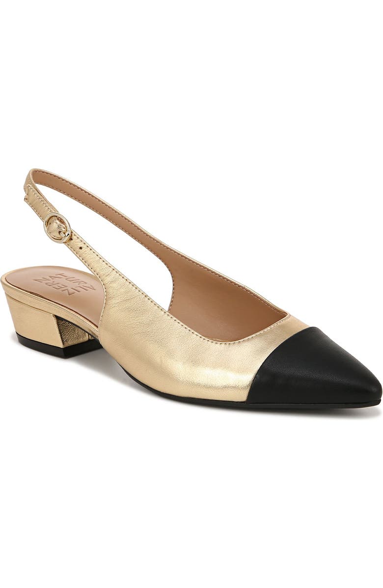 Naturalizer Banks Pointed Toe Slingback Pump, Main, color, Dark Gold Leather