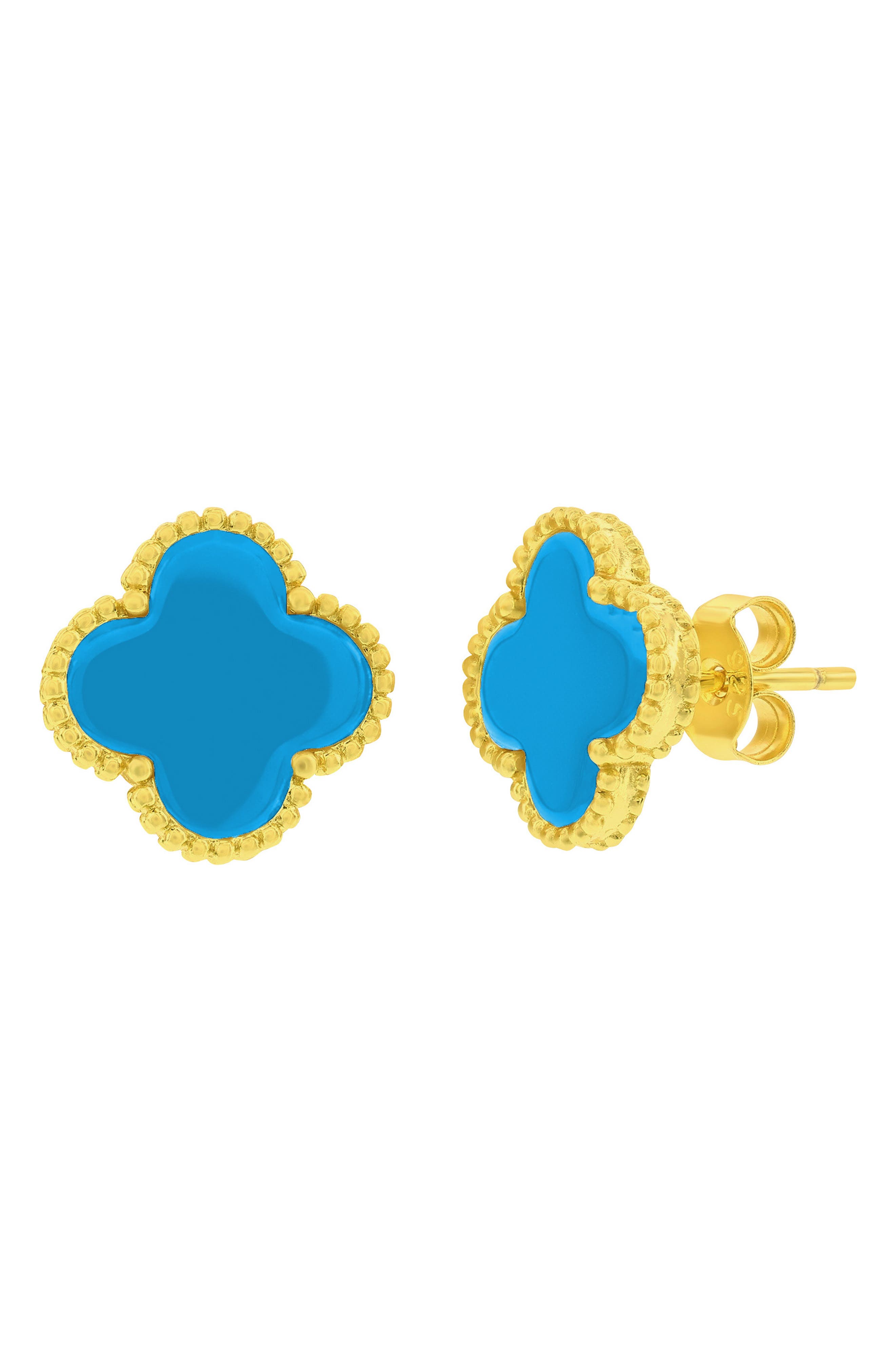 Beaded Clover Stud Earrings