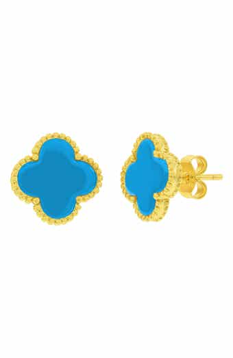 Beaded Clover Stud Earrings