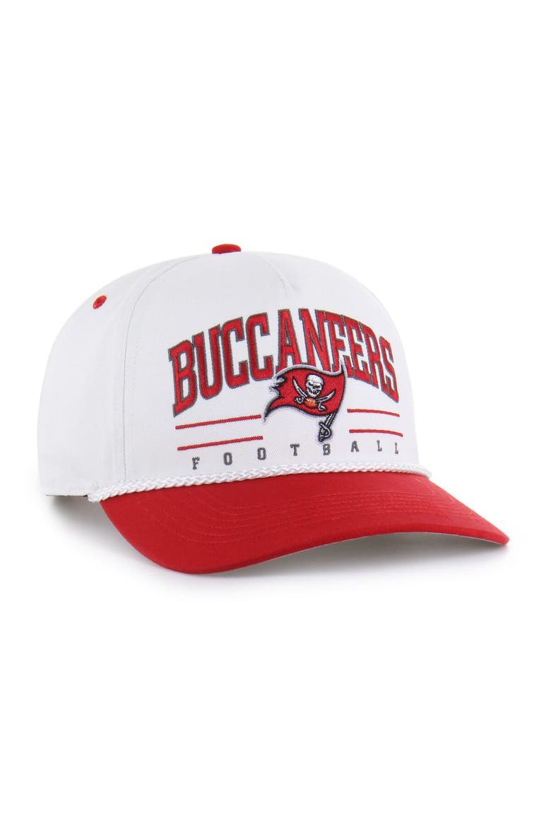 Men's '47 White/Red Tampa Bay Buccaneers Roscoe Two-Toned Hitch Adjustable Hat, Alternate, color, White
