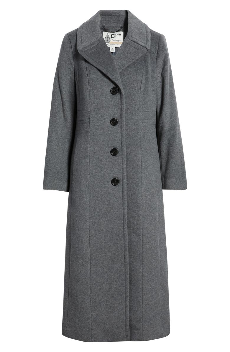London Fog Wool Blend Longline Coat, Alternate, color, Light Grey