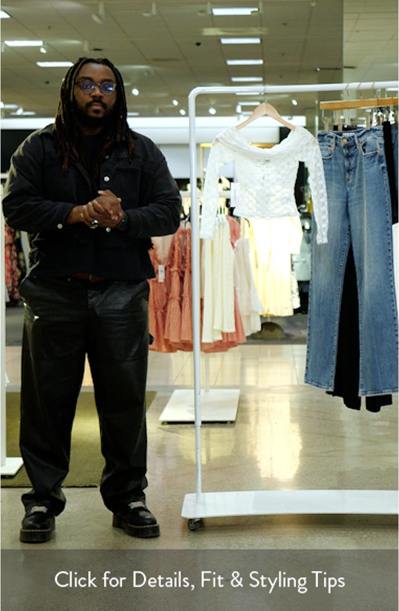 Adoni Off the Shoulder Embroidered Sheer Mesh Top, sales video thumbnail