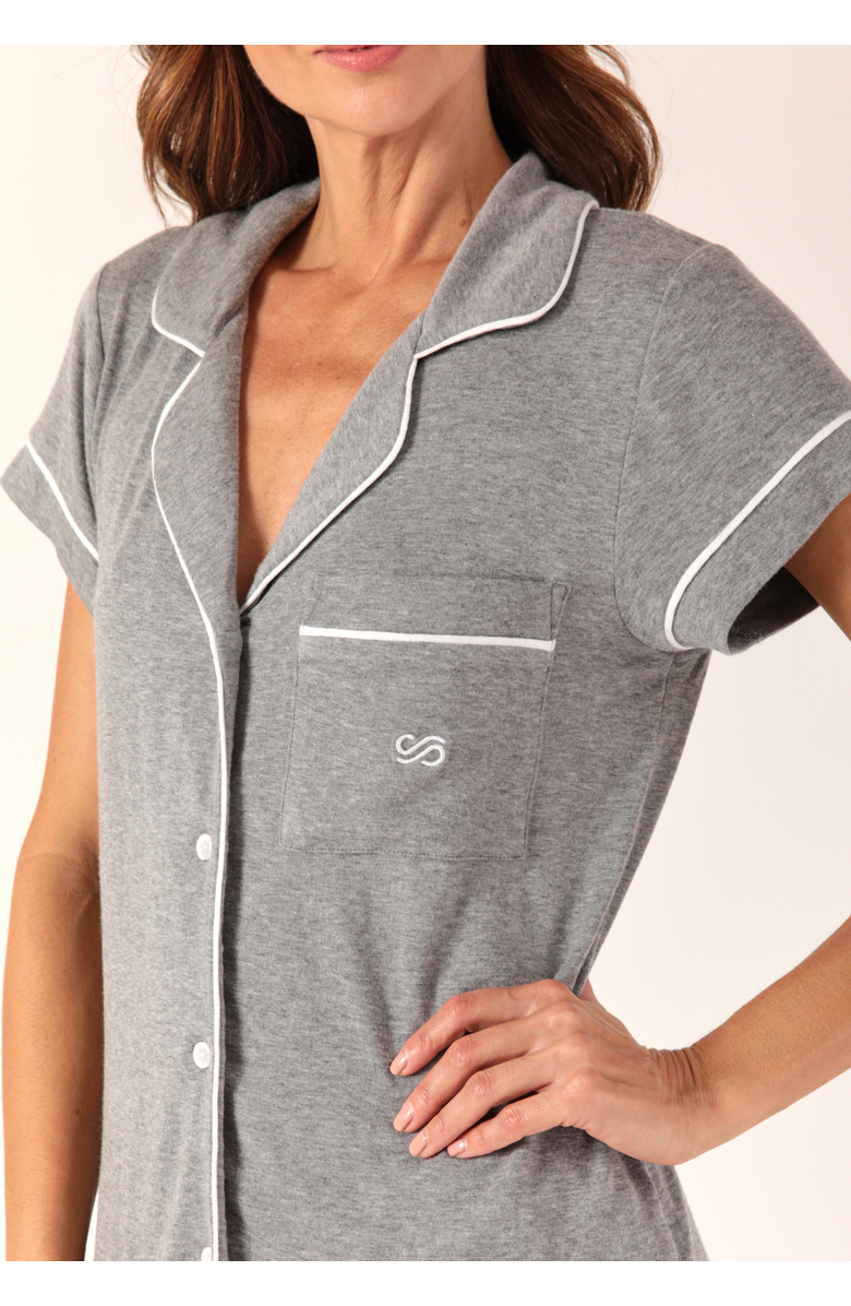 SoftFlex Cuddle Up Pajama Set, Alternate, color, Heather Grey/White