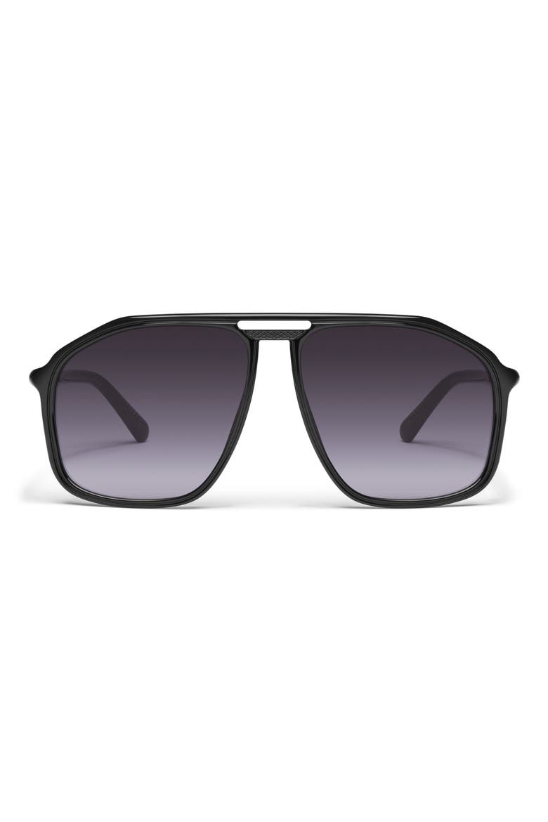 Studio Sesh 60mm Gradient Aviator Sunglasses, Main, color, BLACK/ SMOKE