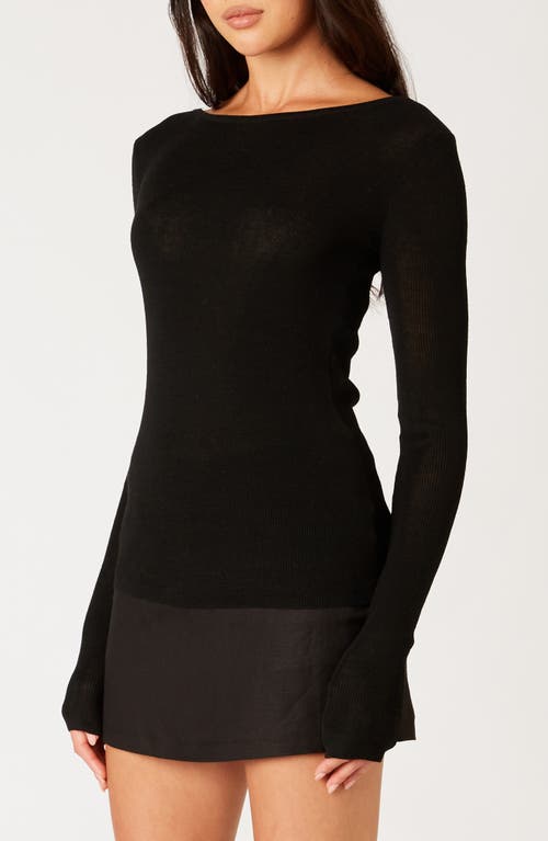 Nia Mariah Ribbed Sweater In Black