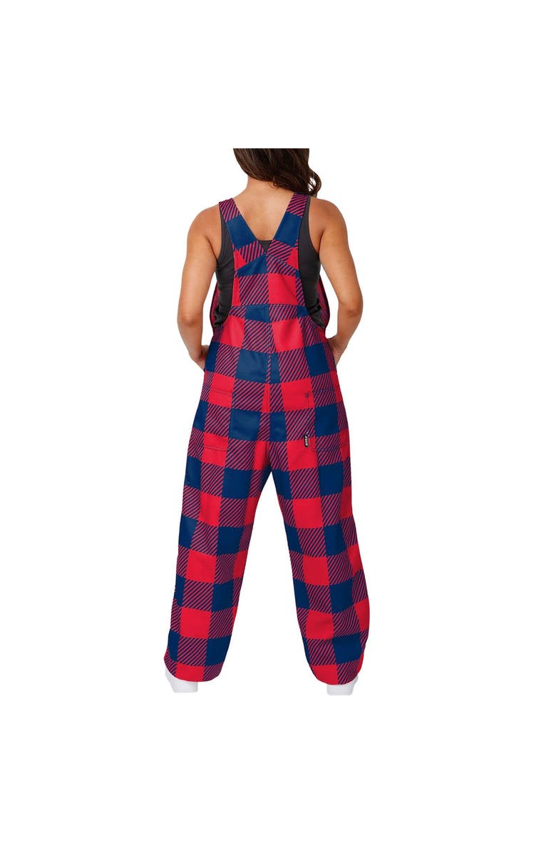 FOCO Women's FOCO Navy New England Patriots Big Logo Plaid Overalls, Alternate, color,