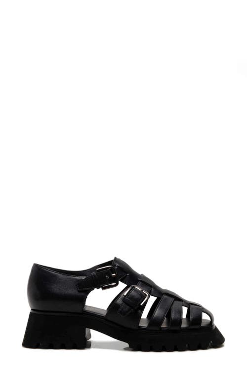 Free People Janis Fisherman Sandal In Black Leather