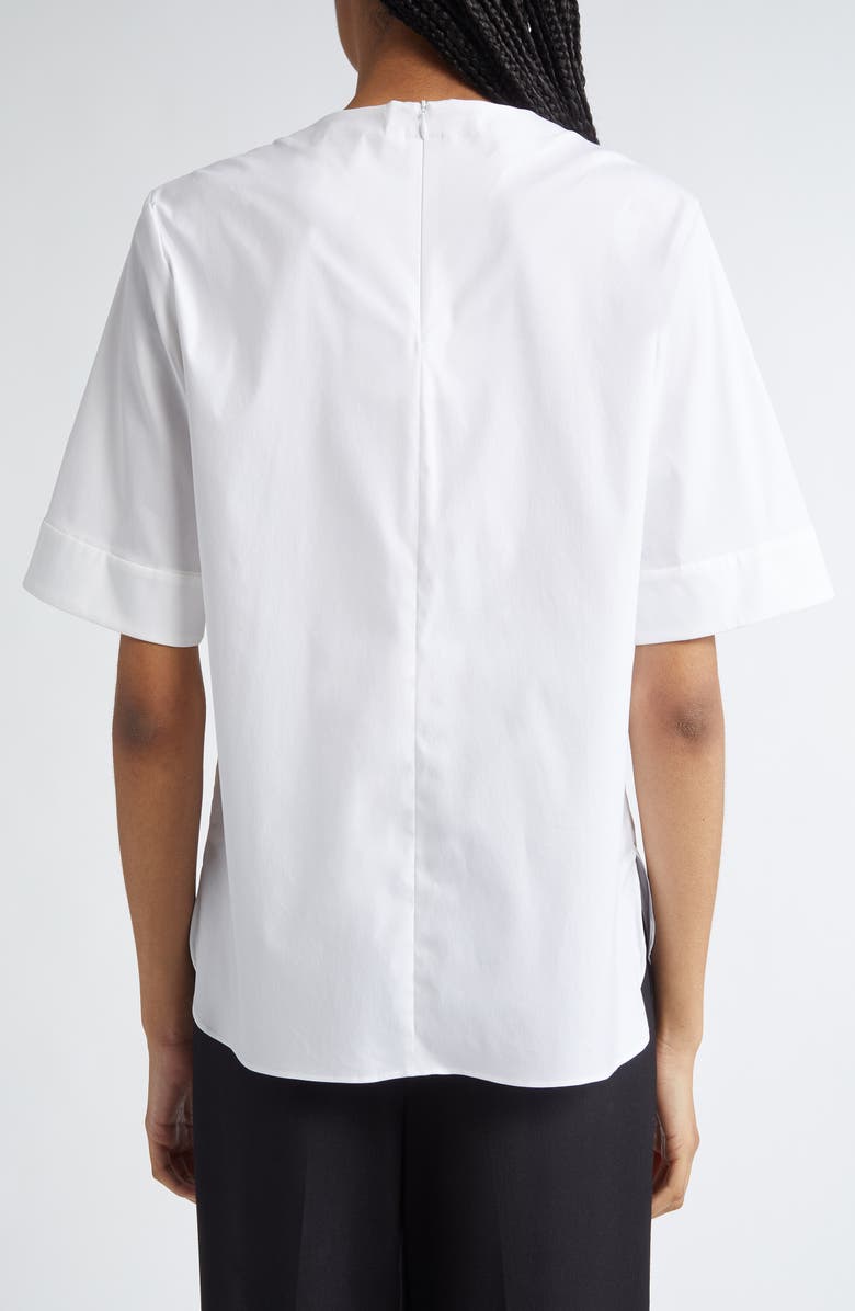 Max Mara Dora Embellished Stretch Poplin Top, Alternate, color,