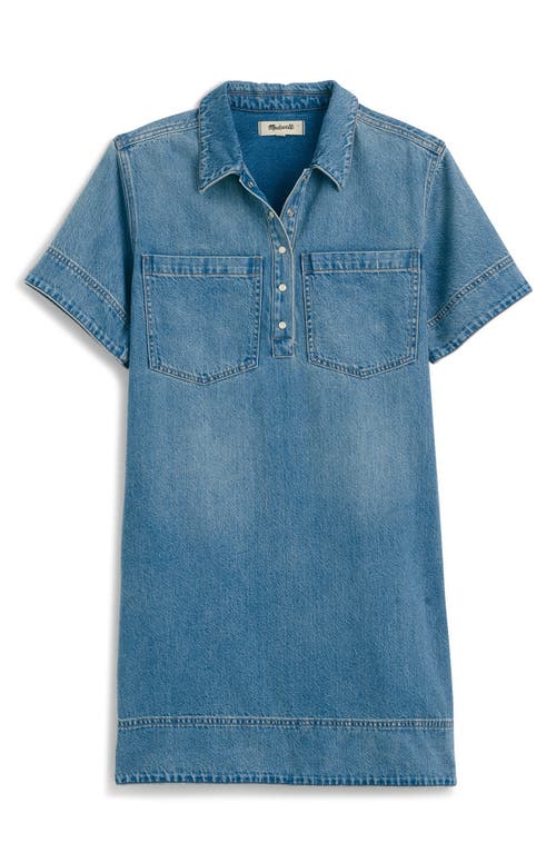 Madewell Denim Popover Dress In Blue
