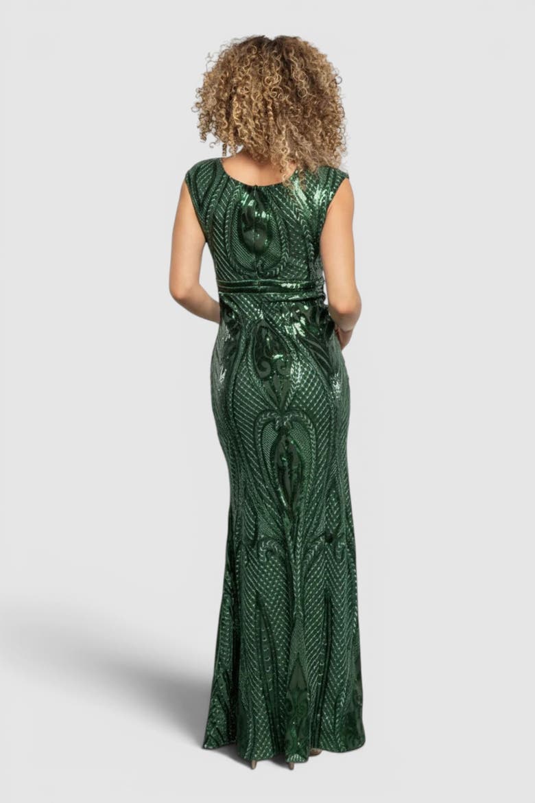 Alessia Sequin Gown, Alternate, color, Green